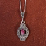 گردنبند یاقوت سرخ زنانه کد 16637