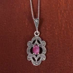 گردنبند یاقوت سرخ زنانه کد 16638