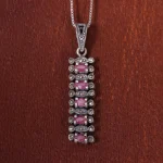 گردنبند یاقوت سرخ زنانه کد 16641