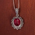 گردنبند سنتاتیک یاقوت زنانه کد 16642