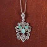 گردنبند زمرد زنانه کد 16651