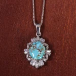 گردنبند فیروزه زنانه کد 16667