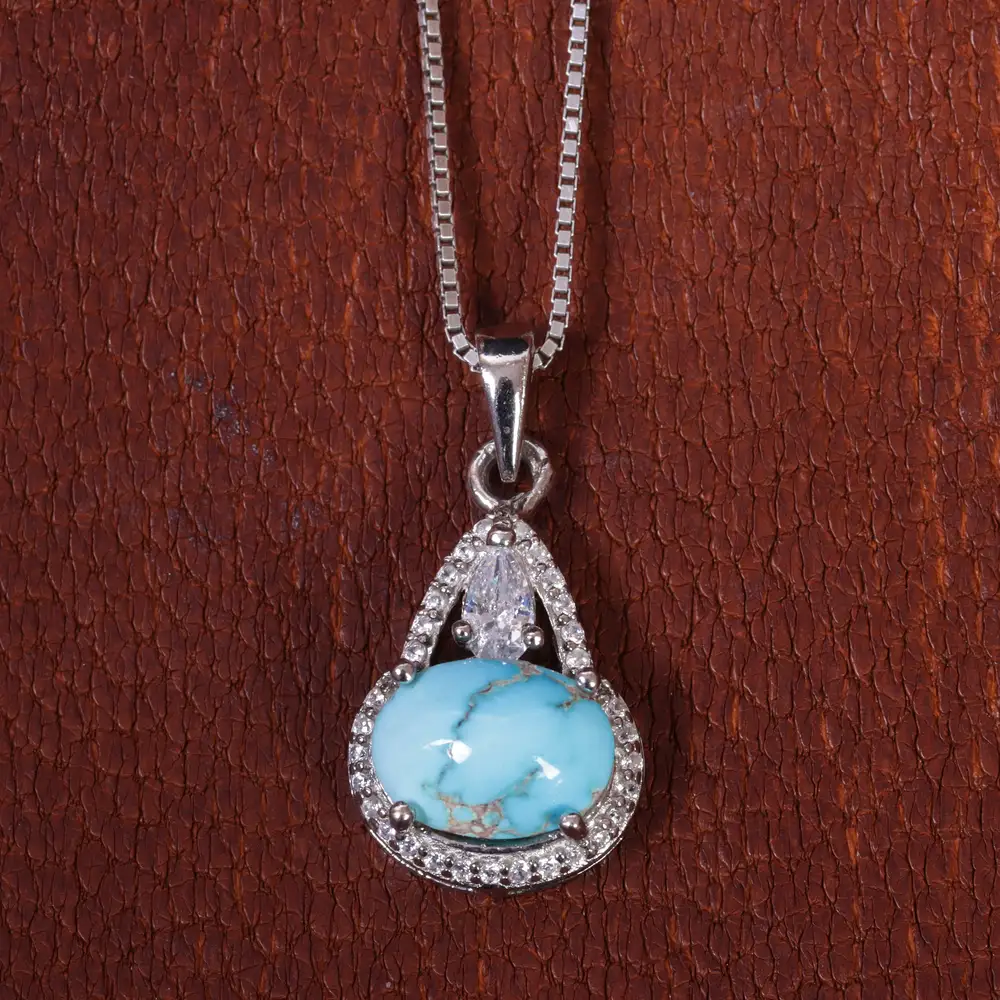 گردنبند فیروزه زنانه کد 16668