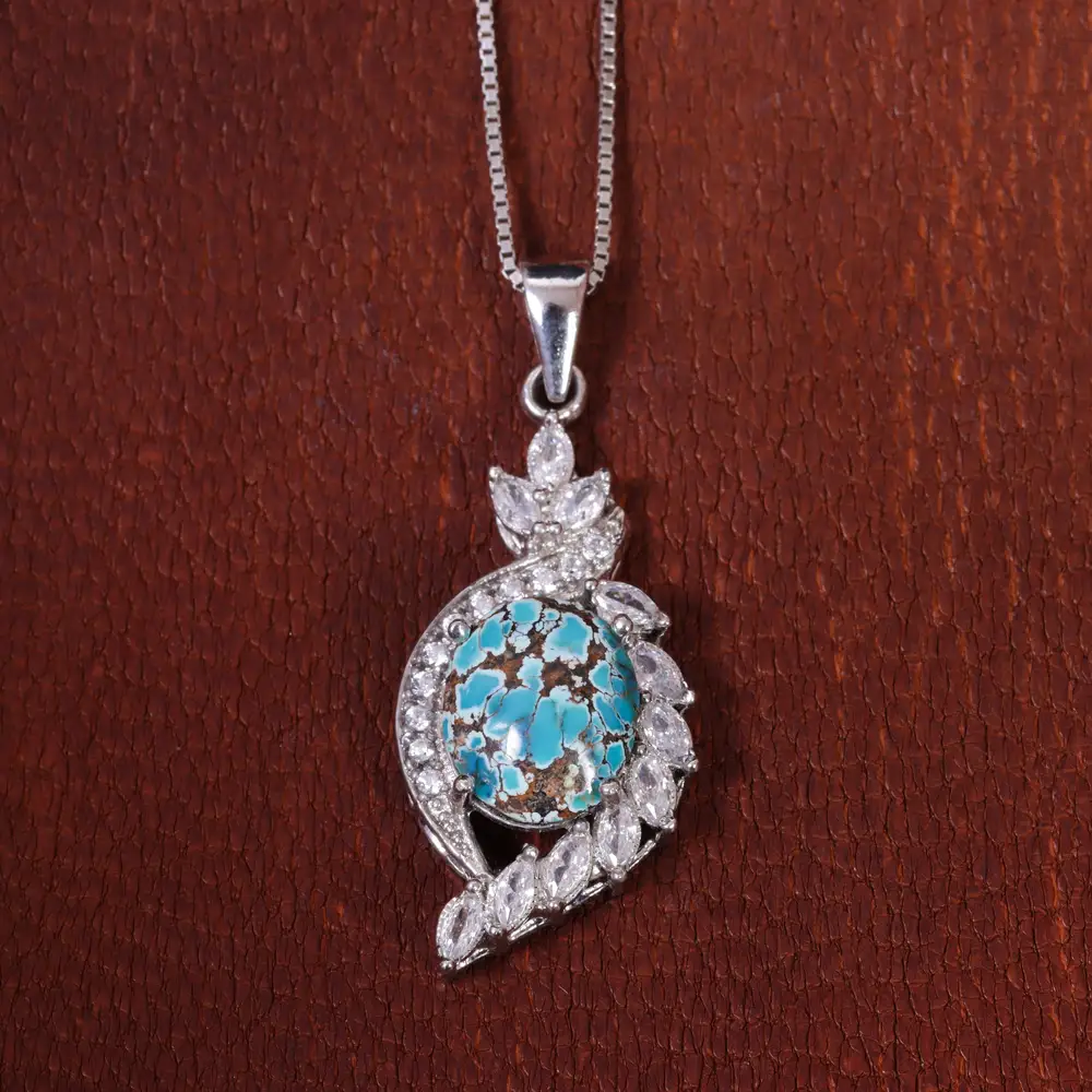 گردنبند فیروزه زنانه کد 16672