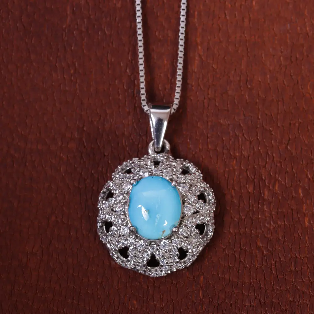 گردنبند فیروزه زنانه کد 16675