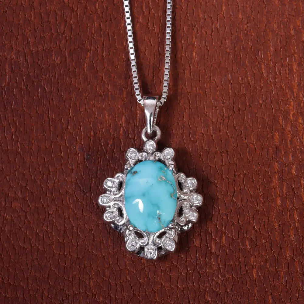 گردنبند فیروزه زنانه کد 16679