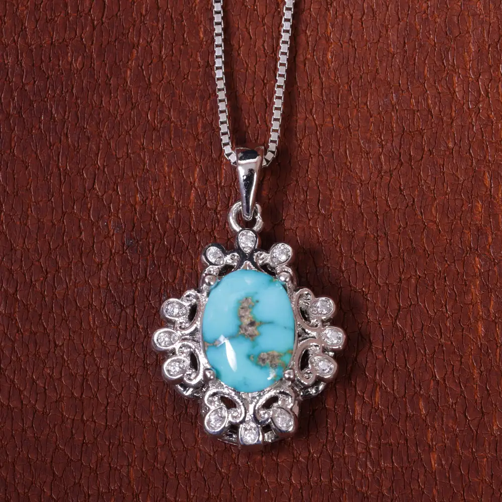 گردنبند فیروزه زنانه کد 16687