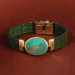 دستبند چرم فیروزه کد 16744