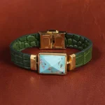 دستبند چرم فیروزه کد 16745