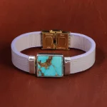 دستبند چرم فیروزه کد 16755