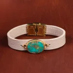 دستبند چرم فیروزه کد 16756