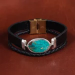 دستبند چرم فیروزه کد 16761