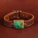 دستبند چرم فیروزه کد 16771