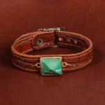 دستبند چرم فیروزه کد 16772