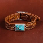 دستبند چرم فیروزه کد 16774