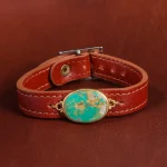 دستبند چرم فیروزه کد 16782