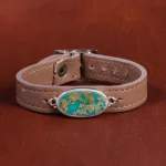 دستبند چرم فیروزه کد 16783