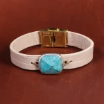دستبند چرم فیروزه کد 16787