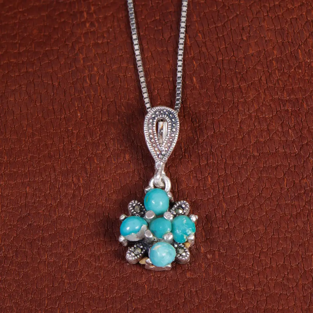 گردنبند فیروزه زنانه کد 16821