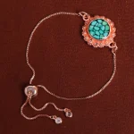 دستبند مسی فیروزه کوب کد 16873