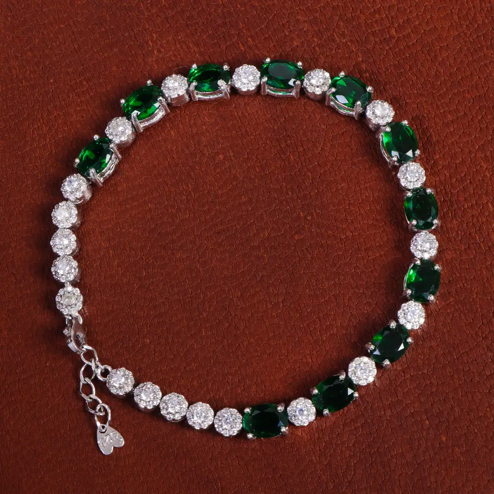 دستبند زمرد سنتاتیک زنانه کد 16886