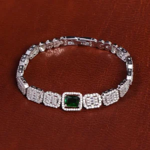 دستبند زمرد سنتاتیک زنانه کد 16887