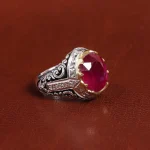انگشتر یاقوت سرخ مردانه کد 16908