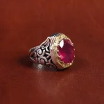 انگشتر یاقوت سرخ مردانه کد 16910