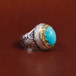 انگشتر فیروزه عجمی مردانه کد 16921