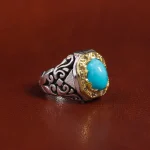 انگشتر فیروزه عجمی مردانه کد 16926