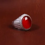 انگشتر عقیق مردانه کد 16987