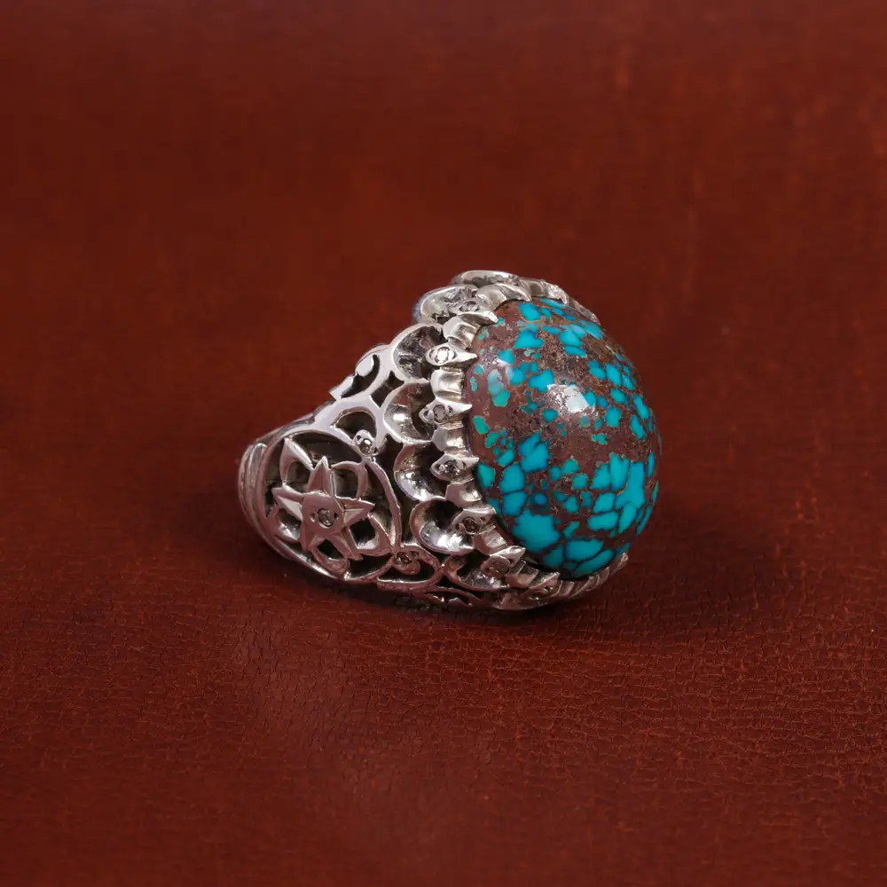 انگشتر فیروزه شجری مردانه کد 16997