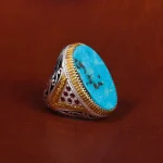 انگشتر فیروزه شجری مردانه کد 17024