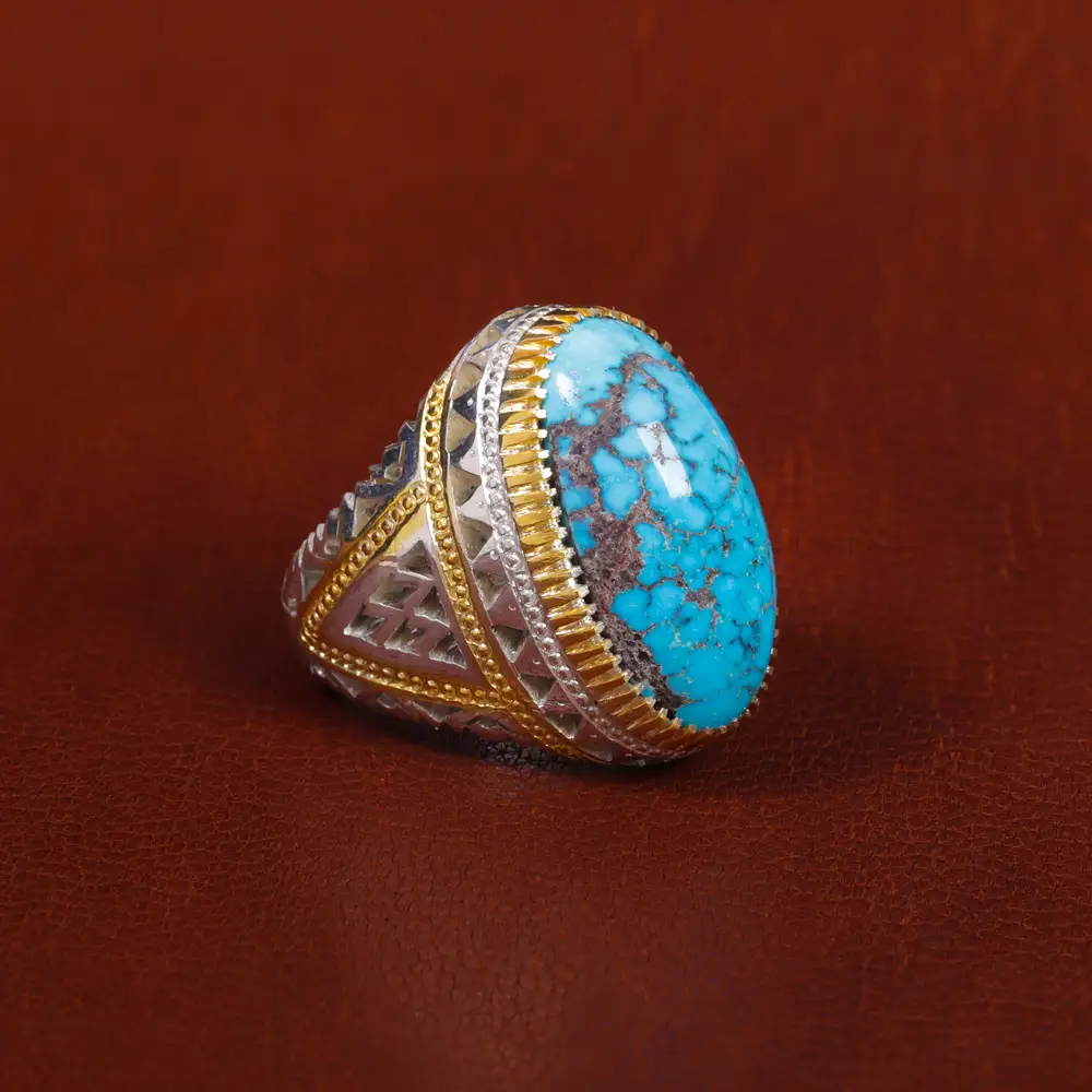 انگشتر فیروزه شجری مردانه کد 17171