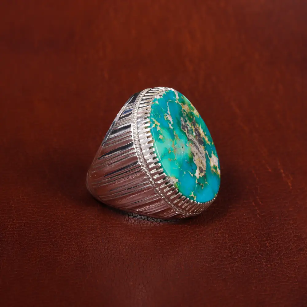 انگشتر فیروزه شجری مردانه کد 17198