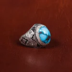 انگشتر فیروزه شجری مردانه کد 17212