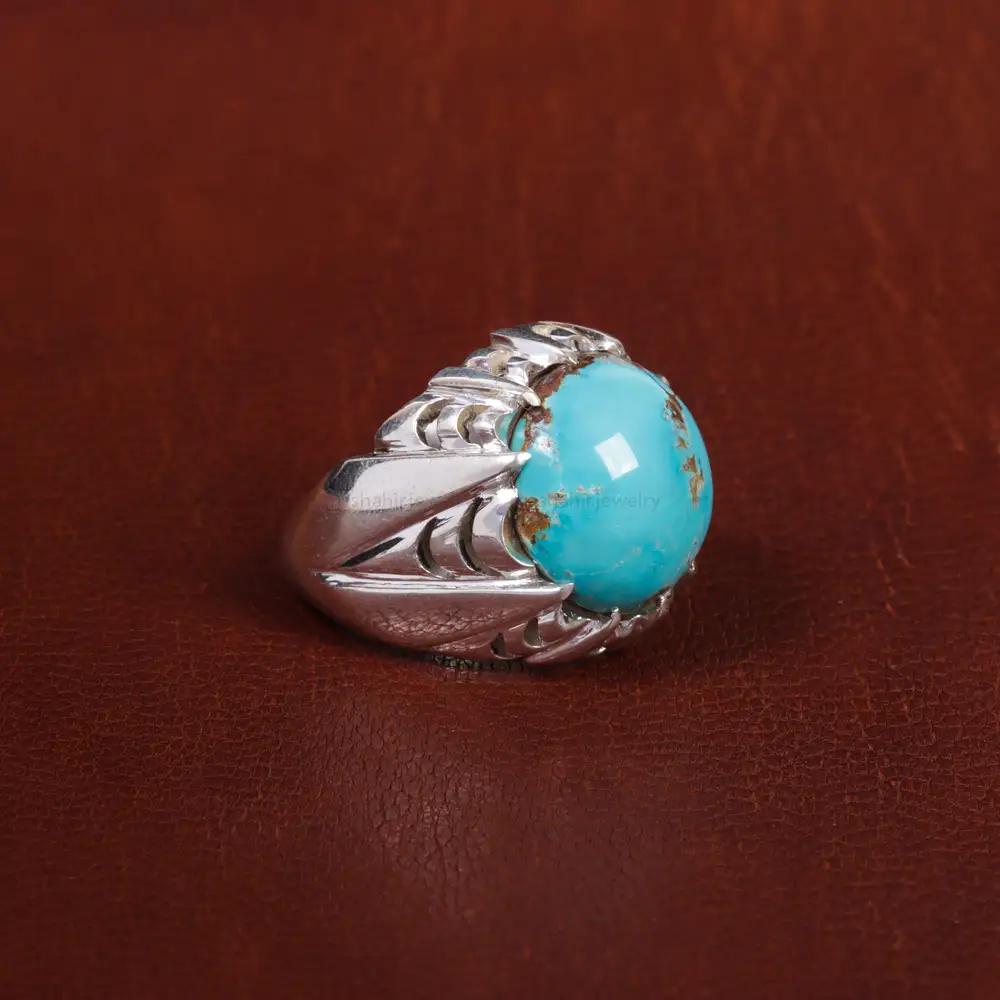 انگشتر فیروزه شجری مردانه کد 17228