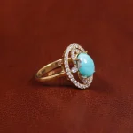انگشتر فیروزه عجمی زنانه کد 17264