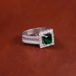 انگشتر زمرد سنتاتیک زنانه کد 17284