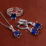 نیم ست سنتاتیک یاقوت کبود زنانه کد 17332