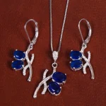 نیم ست سنتاتیک یاقوت کبود زنانه کد 17333