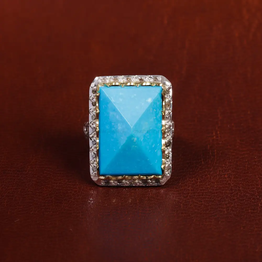 انگشتر فیروزه عجمی مردانه کد 12406