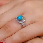 انگشتر فیروزه شجری زنانه کد 16597