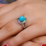 انگشتر فیروزه شجری زنانه کد 16605