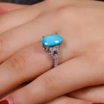انگشتر فیروزه عجمی زنانه کد 16610