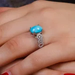 انگشتر فیروزه عجمی زنانه کد 16613