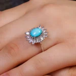 انگشتر فیروزه عجمی زنانه کد 16615