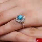 انگشتر فیروزه شجری زنانه کد 16620