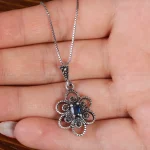 گردنبند یاقوت کبود زنانه کد 16631