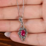 گردنبند یاقوت سرخ زنانه کد 16632